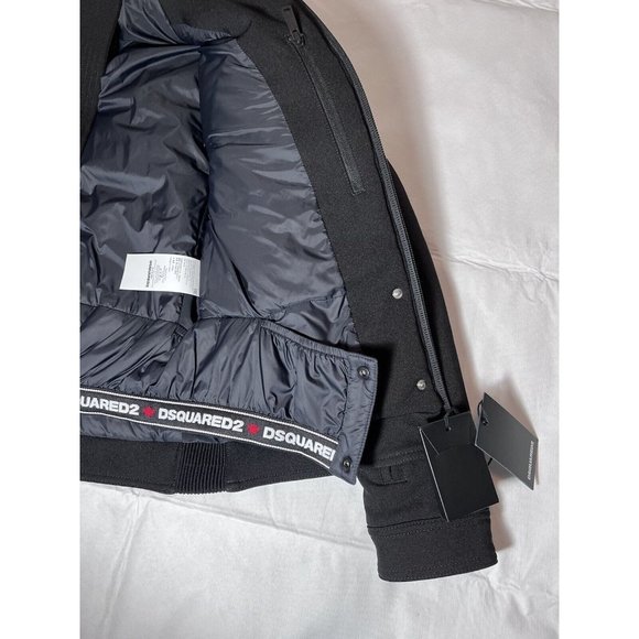 DSQUARED2 Mens Fitted Biker Style Ski Jacket Black Sz 50/L S71AN0204 S5331 - Picture 10 of 16